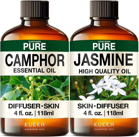 Camphor Essential Oil for Diffuse & Jasmine Essential Oil for Diffuser Set