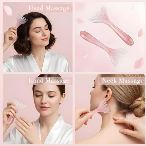QFGasre 3 Set Head Massager Scalp Comb, Pcs Resin Scalp Massager for Headaches Relaxation Head-Scalp Massage Tool Gua