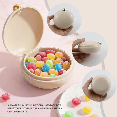 LCJAOF 4 Pill Organizer Times a Day, Weekly Round Pill Box with Removable Compartments - Spill-Proof Portable Travel