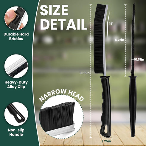 Solvra Set 6Pcs Crevice Cleaning Brush Hard Bristle Cleaning Tools for Grout, Tile Floors, Gaps & Narrow Spaces Small
