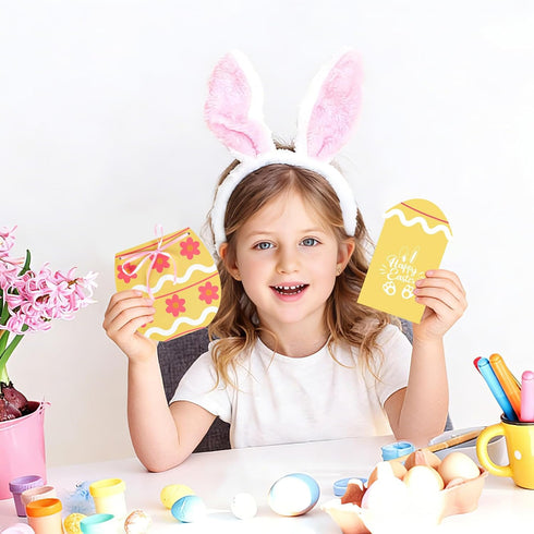 Sereliy Holder,12 Sets Easter Gift Card Egg & Bunny Easter Money Holder with Envelopes, Colorful Spring Basket