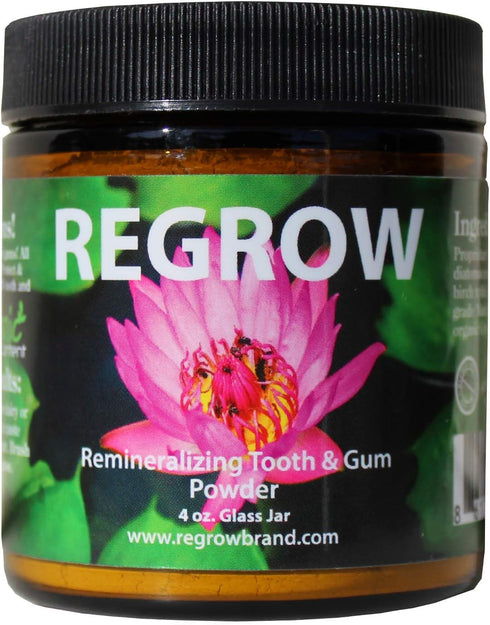 REGROW Remineralizing Tooth Powder - Naturally Whiter Teeth, Cleans, Heals & Protects Sensitive Teeth and Gums
