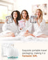 mikimini White Shower Cap for Women and Girls 2 Pack, Double Waterproof, Reusable, Washable, Soft and Comfortable