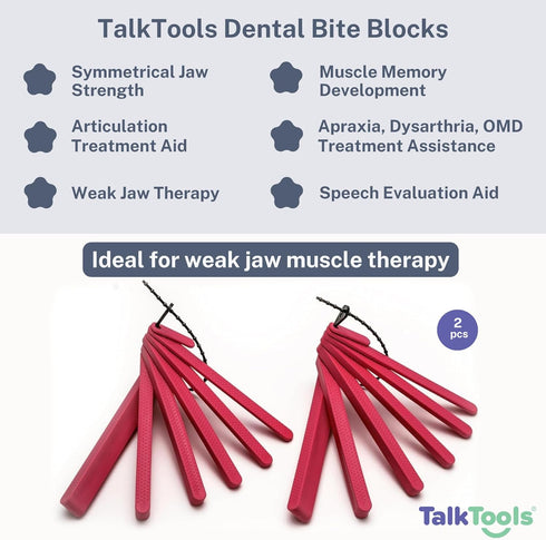 Set 2 TalkTools Dental Bite Blocks | Therapy Tools to Improve Chewing and Biting Dental Bite Blocks Oral Opener Mouth