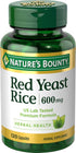 Nature's Bounty Red Yeast Rice Pills, 600mg, 120 Capsules, Herbal Health Supplement