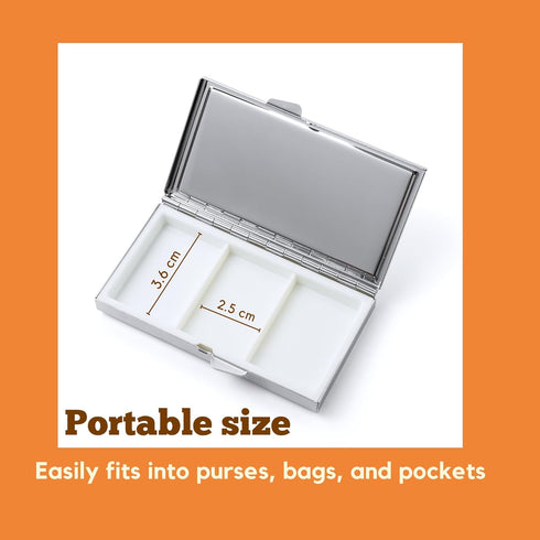 Travel-Friendly Cute Pill Organizer - Small Metal Case for Vitamins & Supplements
