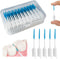 Soft Silicone Interdental Brush, Braces Brush, Corrective Brush, Disposable, Suitable for Cleaning Teeth Health (Blue,