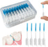 Soft Silicone Interdental Brush, Braces Brush, Corrective Brush, Disposable, Suitable for Cleaning Teeth Health (Blue,