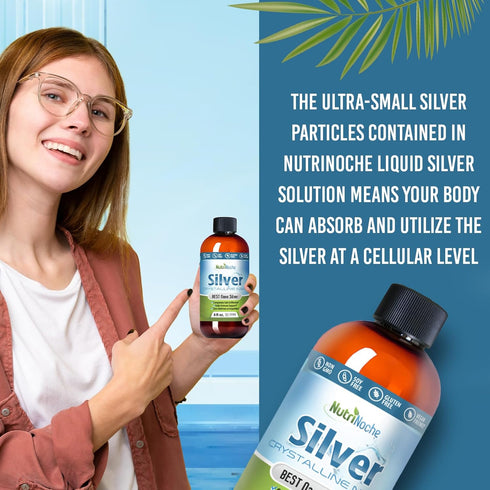 Nutrinoche Ultra Pure Colloidal Silver Spray, 2 Ounces for Daily Immune Support, Organic 99.99% Nano Particles