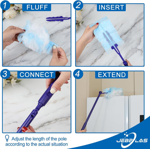 JEBBLAS Heavy Duty Disposable Dusters Refills, 30 Count Electrostatic Duster Head