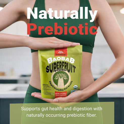 Immune GLP-1 12 Baobest Organic Baobab Fruit Powder, Raw Superfood with Vitamin C and Prebiotic Fiber, for Support