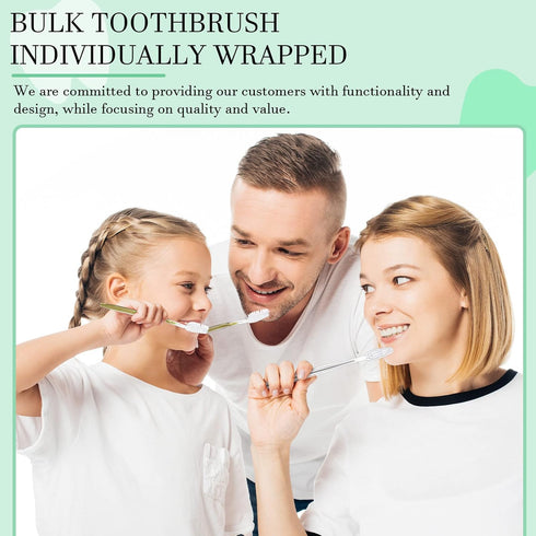 Remerry 100 Pack Disposable Toothbrushes, Soft Bristle, Manual Travel Toothbrushes for Adults, Kids, Hotel Guest,