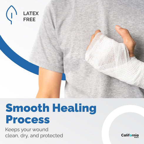 California Basics 12-Pack Gauze Bandage Roll with Tape, 2 Inches x 4 Yards, Soft & Breathable Wrap for Wound Care
