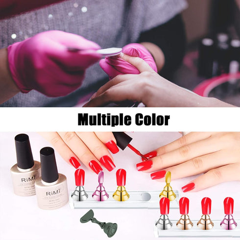 JUSTOTRY 4 Sets Pink Nail Stand for Press on Nails Display, Magnetic Holder for Nail Art Practices