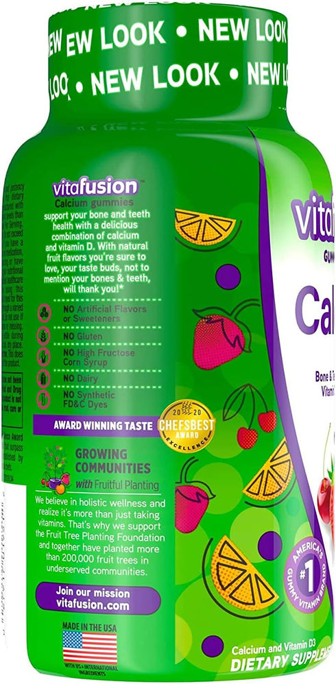 Vitafusion Calcium Gummy Vitamins - 500 mg, 100 Count (Pack of 2)