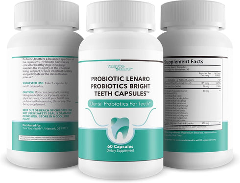 Probiotics Bright Teeth Capsules, Best Dental Probiotics for Whitening Teeth Support, Mousse Alternative