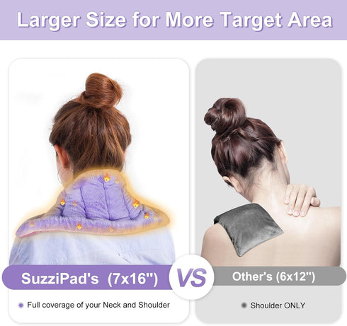 SuzziPad Microwave Heating Pad 7x16 - Moist Heat Pack for Pain Relief, Cramps, Muscle Ache, Purple