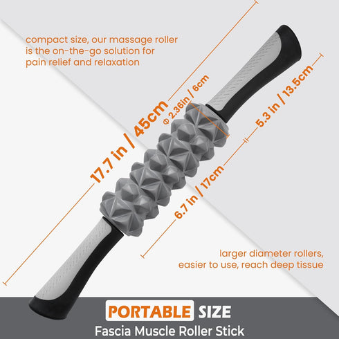 KITWILD Muscle Roller Stick, Massage Roller Stick for Athletes, Body Massage Stick for Muscles Deep Tissue, Muscle