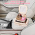 Clear Mini Makeup Bag, Transparent Travel Cosmetic Case & Toiletry Bag for Women, Clear Car Bag (C/Beige, MINI)