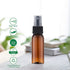 LISAPACK 1oz Amber Small Plastic Spray Bottle, 12 Pack, Mini Fine Mist Travel Size Atomizer, Brown
