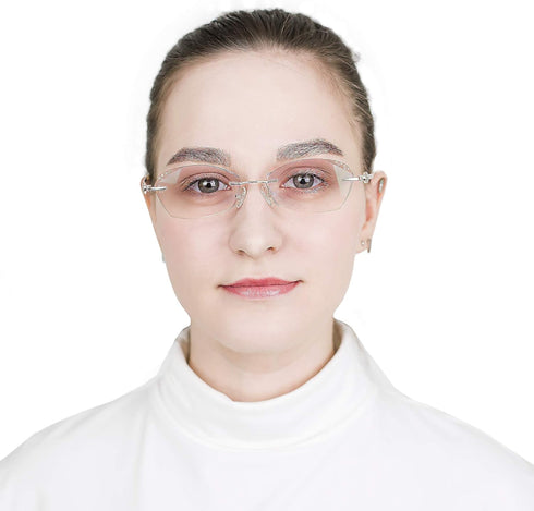 LifeArt Blue Light Blocking Glasses, Computer Reading Glasses, Anti Blue Rays, Stylish Rimless Frame Tinted Lens (+2.50