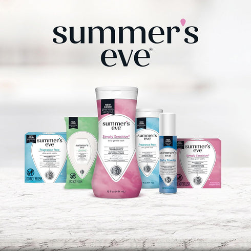 Summer's Eve Simply Sensitive Daily Gentle Feminine Wipes, 32 count, 4 Pack