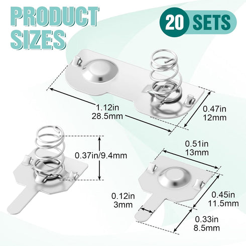 Lekgavd 20 Pairs Battery Springs, AA Battery Contacts Negative to Positive Conversion Spring Contact, Battery