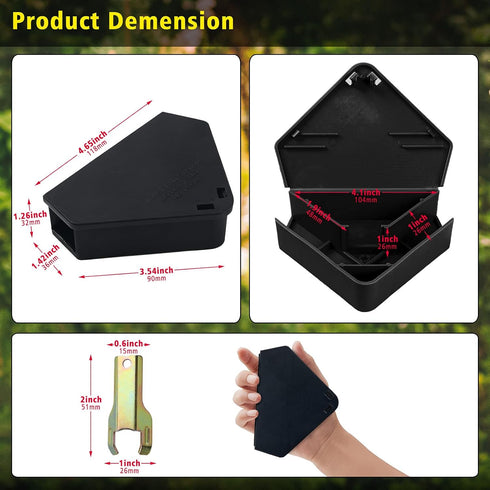 Mouse Station with Keys, Black 6 Pack, Key Required Mouse Stations for Indoor & Outdoor Safety