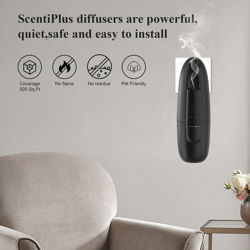 Scentiplus 500 Plug in Waterless Aroma Diffuser for Essential Oils, Sq. Ft, Portable Fragrance Diffuser, Cold-Air