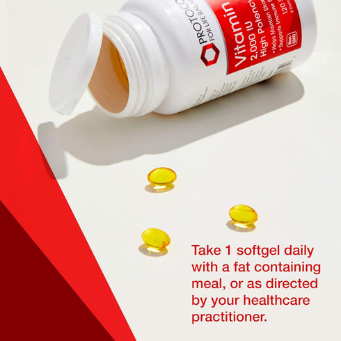 Protocol Vitamin D3 2,000 IU, 120 Softgels, Non-GMO, Halal, Keto-Friendly for Bone & Teeth Support & Immunity