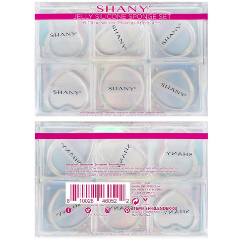 SHANY Stay Jelly Silicone Sponge Set - Pack of 6 Clear & Non-Absorbent Makeup Blending Sponges for Flawless Application