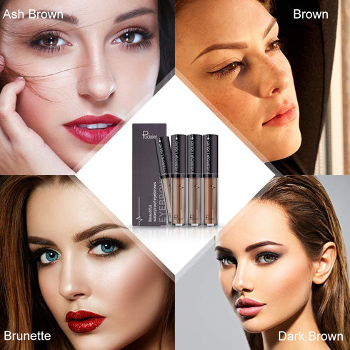 Waterproof Eyebrow Gel, Brunette Brown Tinted Mascara Makeup for Natural-Looking Brows, Long-Lasting