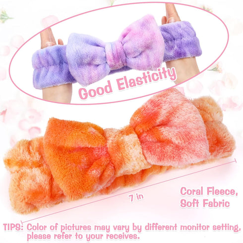 8 Pack Spa Headband for Women - Soft Coral Fleece Skincare Headband for Washing Face, Makeup, Facial Masks