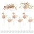 inSowni 20 Pack Bridal Wedding Hair Combs, Dusty Pink & Blue Flower Hair Pins, Floral Accessories