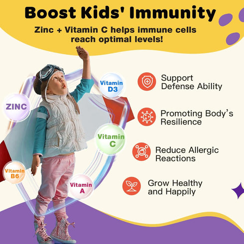 Kids Probiotic Chewables for Digestive Health with 5 Billion CFUs, Prebiotics and Probiotics for Gut Health, Immune