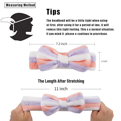 6 Pcs Spa Headband, Soft Coral Fleece Makeup Headband, Face Wash Headband for Shower Skin Care Yoga