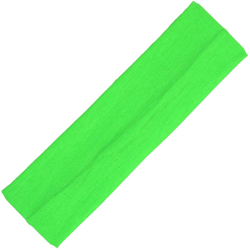 Kenz Laurenz Soft and Stretchy Elastic Cotton Headbands - Pack of 12, Neon Green