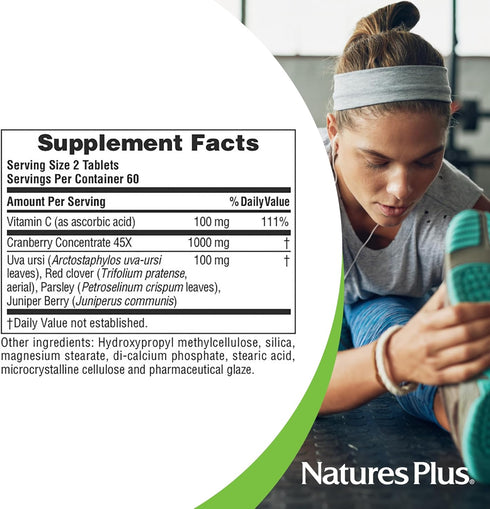 NaturesPlus Ultra Cranberry, Sustained Release - 1000mg, 120 Tablets with Vitamin C