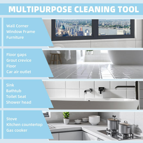 Grout Cleaning Brush - Hard Bristle Crevice Scrub Brush for Tile, Toilet, Kitchen, Bathroom, Window Track, Vehicle