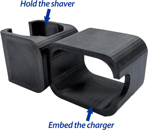 Shaver Charger Mount, Organizer Holder Compatible with OneBlade, Accessories Only (Excluding Shaver) - Black