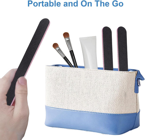 Nail Files Bulk (100 Pack), Professional Double Sided Emery Board 100/180 Grit for Natural and Acrylic Nails