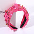 Hot Pink Knotted Headband, Western Cowgirl Accessories for Women, Beaded Cowboy Boot Embellished Headband