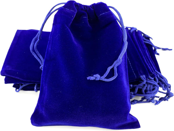 AEAOA Pack of 25 Royal Blue Velvet Drawstring Gift Bags, 4.8" X 3.6" for Jewelry, Candy, Treats, Birthday Favors