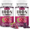 (2 Pack) Iron Gummies Supplement for Women & Men, Vegan Blood Builder with Vitamin C, B12, Folate - Grape Flavor, 120