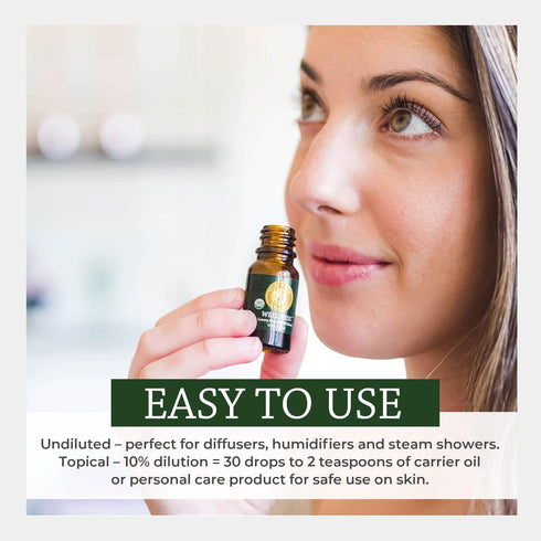 Silk Road Organic Wellness Essential Oil Vitality Blend - 100% Pure USDA Certified Frankincense, Cypress, Cedarwood, 10