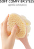 Shower Body Brush with Bristles and Large Pumpkin Loofah - Back Scrubber Bath Mesh Sponge for Skin Exfoliating