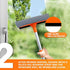 2-in-1 Window Cleaner Squeegee with Soft Rubber Strip and Telescopic Extension Pole 18”-29” for Glass Cleaning