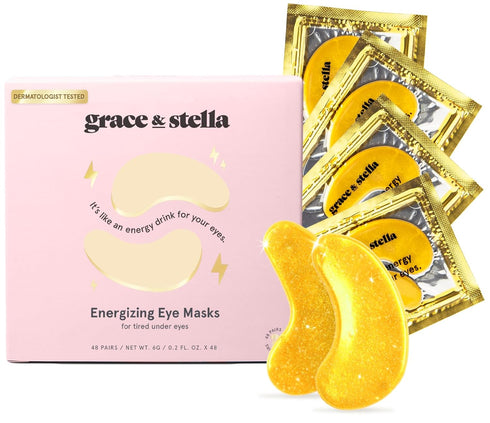 Under Eye Mask (Gold, 48 Pairs) for Dark Circles and Puffiness by grace & stella