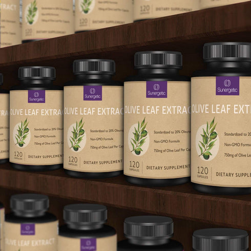 Premium Olive Leaf Extract Capsules, 750mg, 120 Capsules, Supports Immune System & Cardiovascular Health