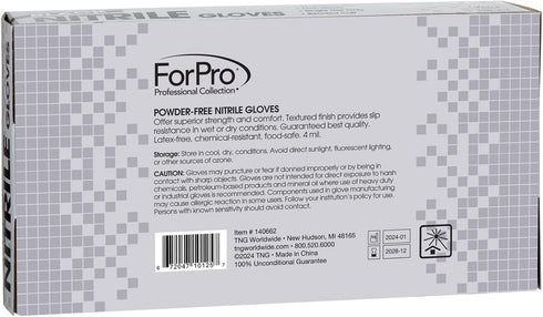 ForPro Professional Collection Disposable Nitrile Gloves, Chemical Resistant, Powder-Free, 100-Count